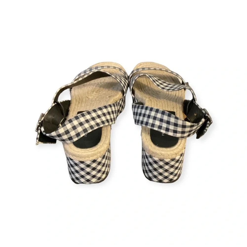 Women’s NWOT blue and white checkered Rag‎ & Bone platform sandals, size 40 (10)